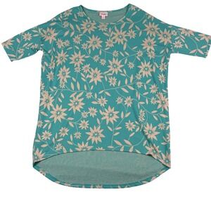 Oversized Irma Tunic Top Sm Floral High Low Hem Stretch Cottagecore Grannycore